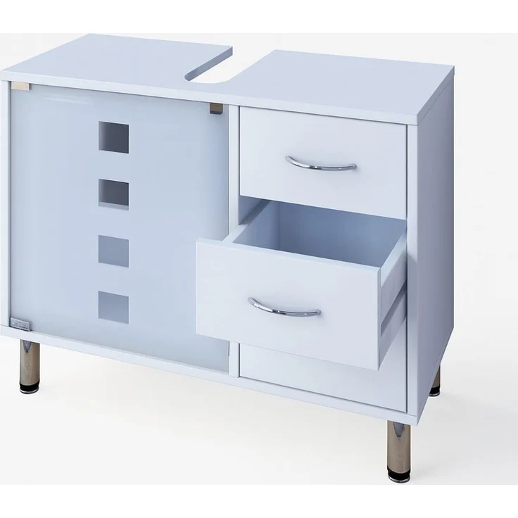 VCM Badmöbel Waschbeckenunterschrank Darola 911924 Weiß H. 58 x B. 67 x T. 30 cm – Bild 5