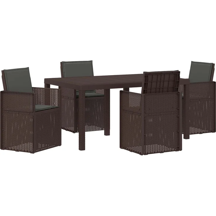 vidaXL Garten Essgruppe 5 stk. 4-Sitzer Braun und Anthrazit PP 3430060 – Bild 2