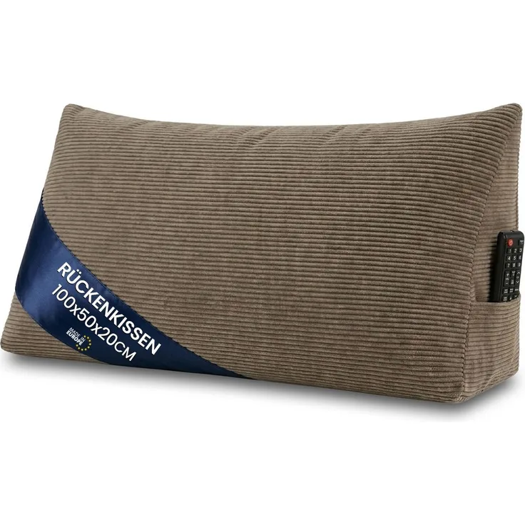 Amazinggirl Rückenkissen Keilkissen Cord Kissen 70x40 cm - Lesekissen für Bett Sofa und Couch