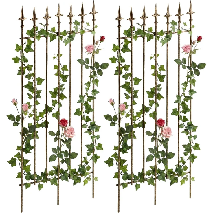 Rankgitter FREYA 2er Set - 50x0,7x100cm, Metall, Bronze | Rankhilfe Kletterpflanzen Gartendekoration – Bild 1