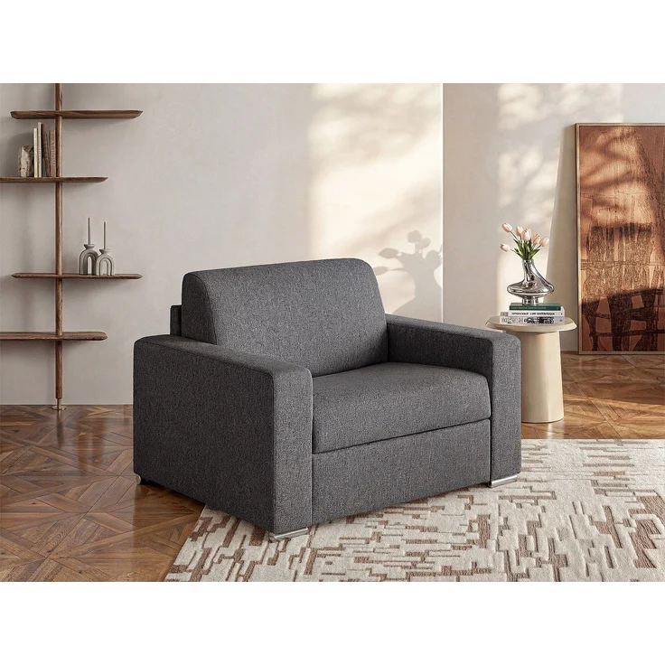 Vente-unique - CALITO - Schlafsessel - Metall - Stahl - Anthrazitgrau - 124 x 95 x 85 cm – Bild 2