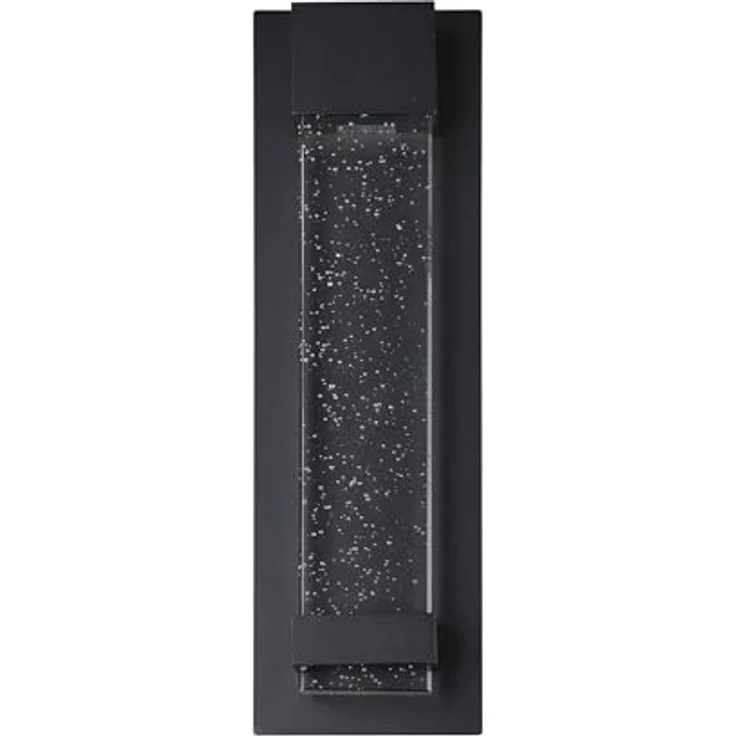 EGLO LED Außen-Wandlampe Villagrazia, 2-flammige Alu- und Glasleuchte, Schwarz, klar mit Lufteinschlüssen, 40 cm, IP44, warmweißes Licht – Bild 2
