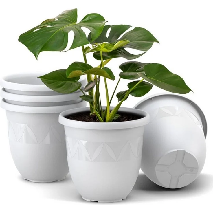 Plastard Pflanzkübel 3er, 5er, 10er Sets, Blumentop, Übertopf, Pflanztopf 15 - 40 cm (5 St), frostbeständig, UV-beständig, witterungsbeständig, langlebig – Bild 4