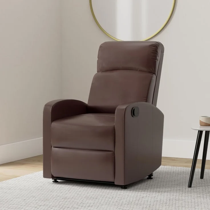 Svita 'Lex' Relaxsessel mit Liegefunktion, ergonomisch geformt, Kunstleder braun, 101 x 91 x 65 cm – Bild 2