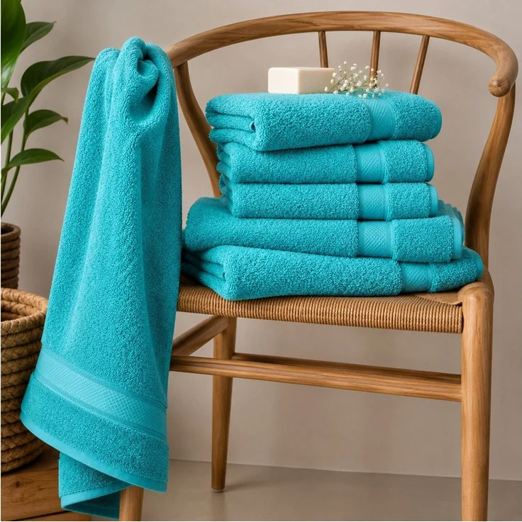 Komfortec Handtuch Set 4x Premium Badetuch Set - 70x140 cm, Frottee (4-St), 4x Handtuch-Set, 100% Baumwolle, mit Bordüre, Weich & Saugstark – Bild 4