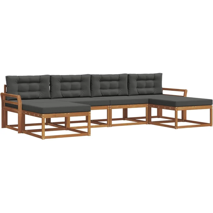 vidaXL Outdoor-Sofagarnitur 6 stk. 6-Sitzer Natur und Anthrazit 3367965 – Bild 2