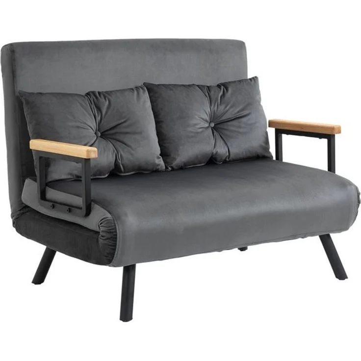HOMCOM Schlafsofa Polstersofa mit Verstellbarer Rückenlehne, Zweisitzer, Relaxsessel 1 Teile, für Wohnzimmer, Dunkelgrau – Bild 4