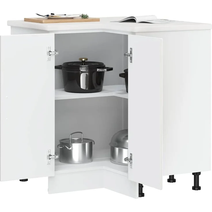 vidaXL Küchen-Eckunterschrank Porto Hochglanz-Weiß Holzwerkstoff 853989 – Bild 3