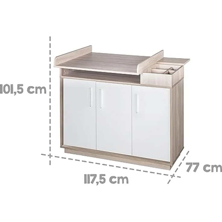 roba Kinderzimmerset 'Olaf' 3-teilig - Bett 70 x 140 - Kleiderschrank 3-türig - Weiß / Luna Elm – Bild 18