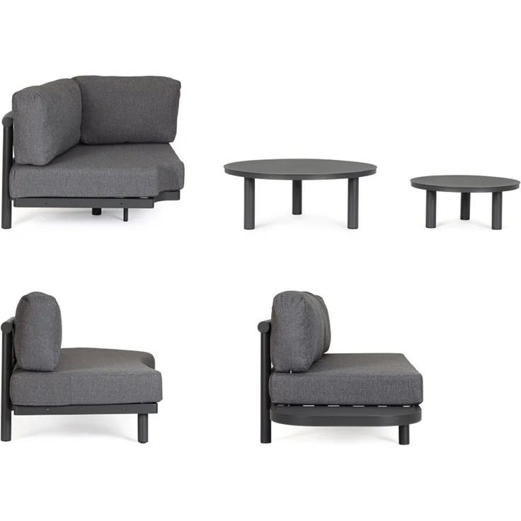 Gartenecksofa Hercules aus Aluminium und Olefin, modern, anthrazit, inkl. Couchtisch-Set – Bild 9
