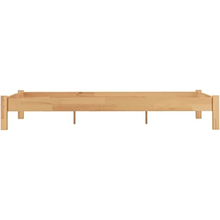 ERST-HOLZ Massivholzbett Stabiles Doppelbett 140 x 200 cm Bettrahmen Buche Massiv, Buche farblos lackiert – Bild 7