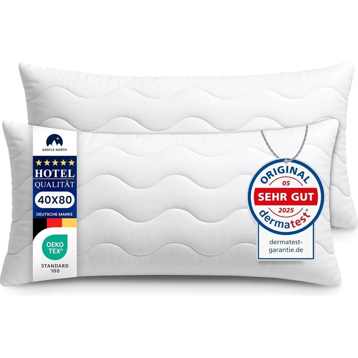Gentle North Microfaserkissen Hochwertige Kopfkissen in Hotelqualität verschiedene Größen, Füllung: 100% Polyester, Seitschläfer, Rückenschläfer, Seitenschläfer, Bauchschläfer, 1- oder 2-tlg, Reißverschluss für Füllung, waschbar, Made in EU, allergiker... – Bild 1