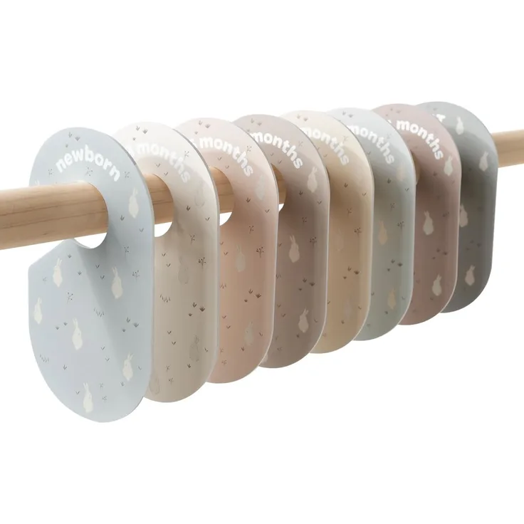3 Sprouts - Größentrenner Baby für Kleiderstange, Grössentrenner Baby, Doppelseitiges Babykleidung Schrankteiler für Neugeborenen – Kaninchen