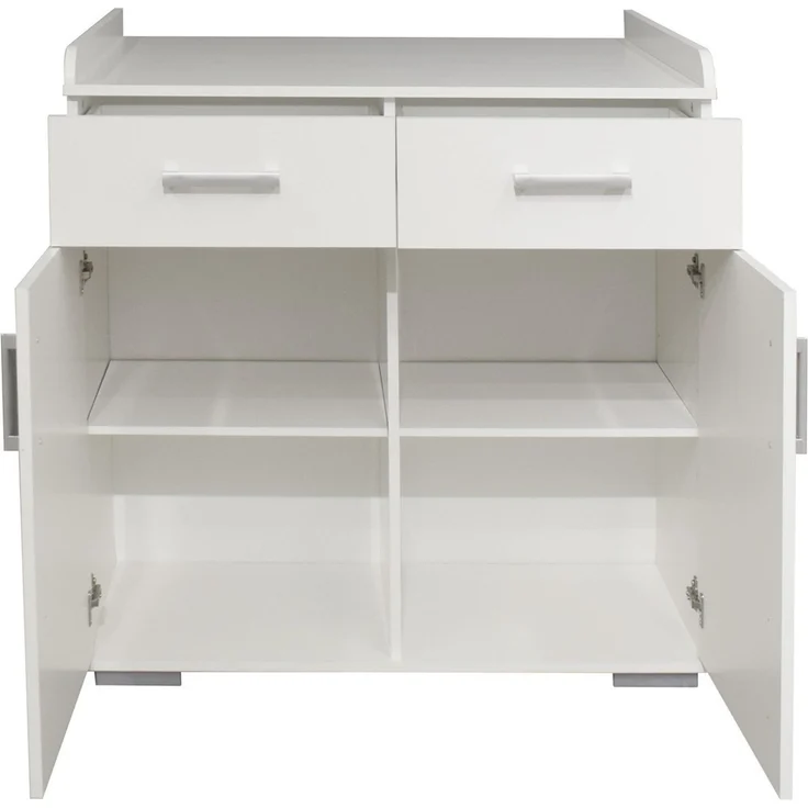 Kinderzimmer Set Sienna, 7-teilig mit mitwachsendem Babybett 70x140 cm, Wickelkommode und Kleiderschrank, Holzwerkstoff, Weiß Matt / Asteiche – Bild 5