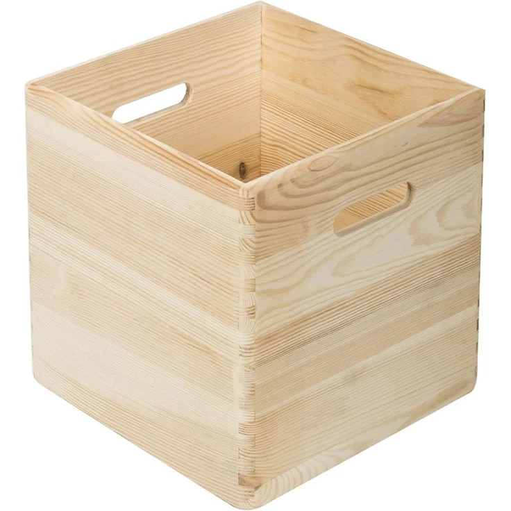 Calicosy Würfel aus massivem Kiefernholz - L30 x H30 cm - Helles Holz – Bild 1