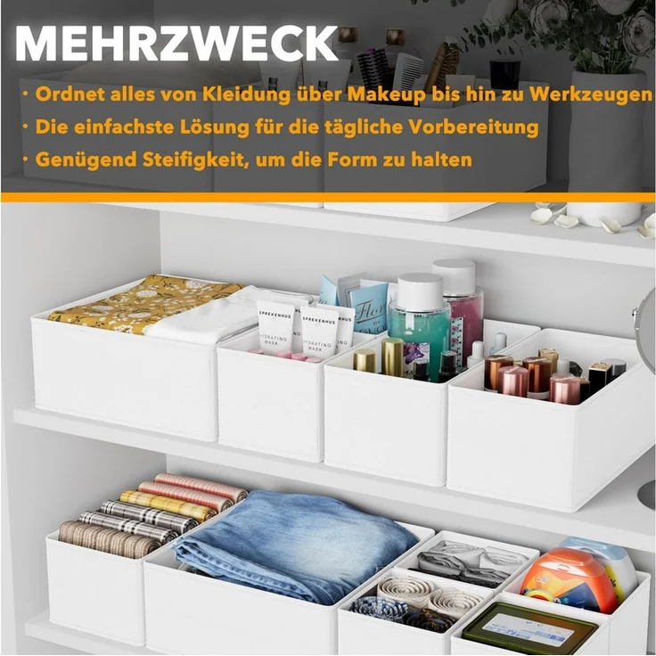 SpaceAid Auflagenbox 12 er Schubladen Organizer (Unterwäsche Organizer), Faltbare Aufbewahrungsbox Stoff – Bild 4