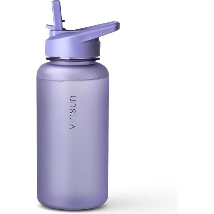 Vinsun Trinkflasche Sportflasche mit Strohhalm 1L - Wasserflasche Tritan auslaufsicher, BPA frei, Bruchsicher, geruchs- & geschmacksneutral, geringes Gewicht