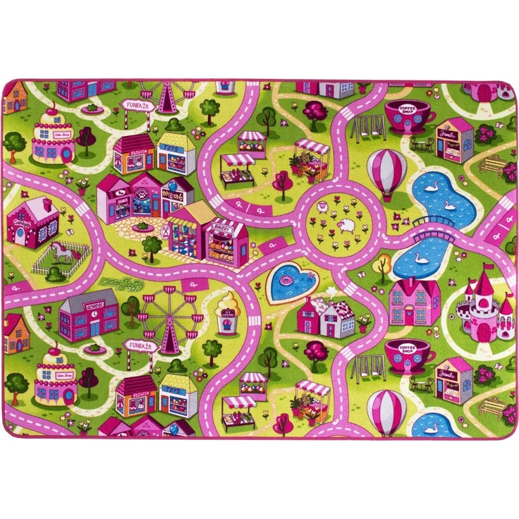Andiamo Kinderteppich Straße, LAGERRÄUMUNG!, rechteckig, Höhe: 5 mm, Straßen-Spiel-Teppich, Sonderposten, für Mädchen & Jungen – Bild 1