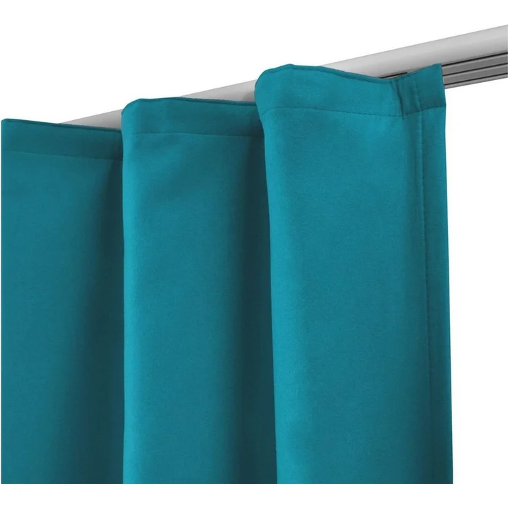 Beautissu Vorhang Amelie TK Thermovorhang mit Kräuselband, 140x245cm, Türkis, 2er Set, Isolierend, Verdunkelung, Variante: Thermogardine – Bild 3