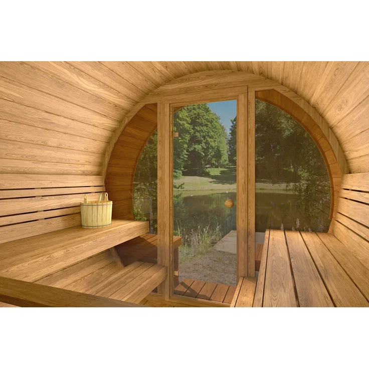 Fjordholz Fass-Sauna Modell Black Series 280 Natur – Bild 2