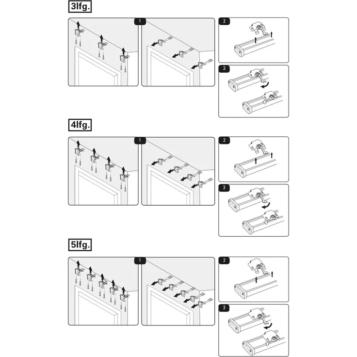 Gardinia Flächenvorhangschiene Komfort Komplett-Set 5-läufig weiß 280 cm – Bild 2