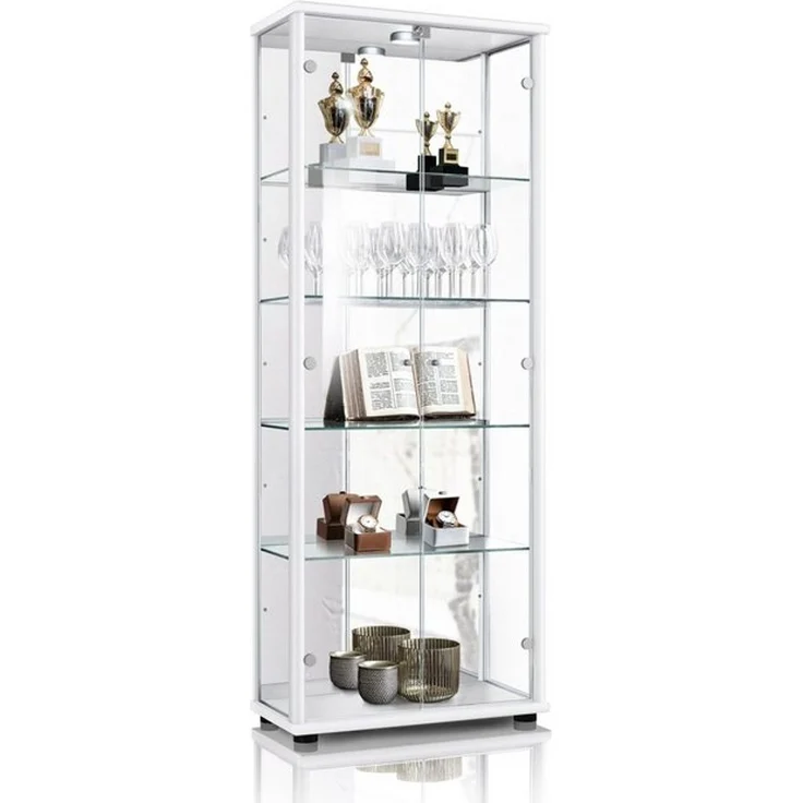 K-Möbel Glasvitrine C1084 (Glasvitrine (176x67x33 cm) mit 2 Glastüren) Glasvitrine stehend – Bild 4