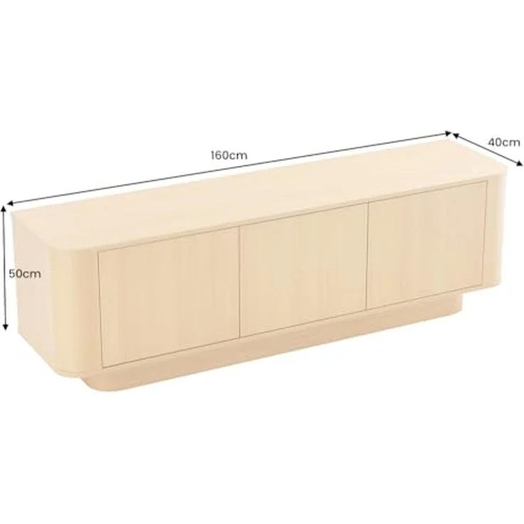 riess-ambiente TV-Board VALHALLA WOOD 160cm natur – Eiche, Furnier, Push-to-open, modern (Einzelartikel, 1 St), edles Lowboard mit Stauraum (4 Fächer) – ideal für moderne Wohnzimmer – Bild 3