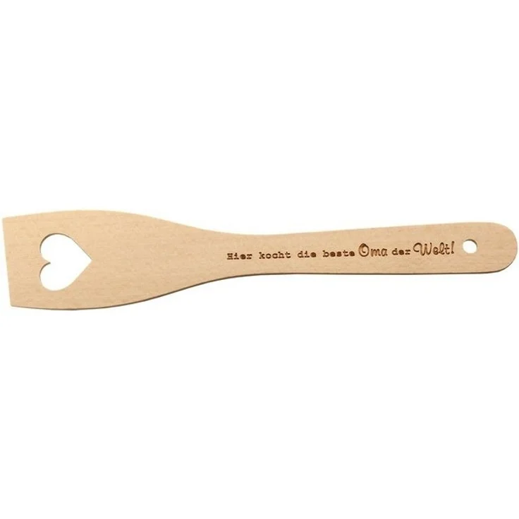 Spruchreif® Pfannenwender Pfannenwender aus Holz mit Herz und Gravur · Geschenk für Mama und Oma – Bild 2