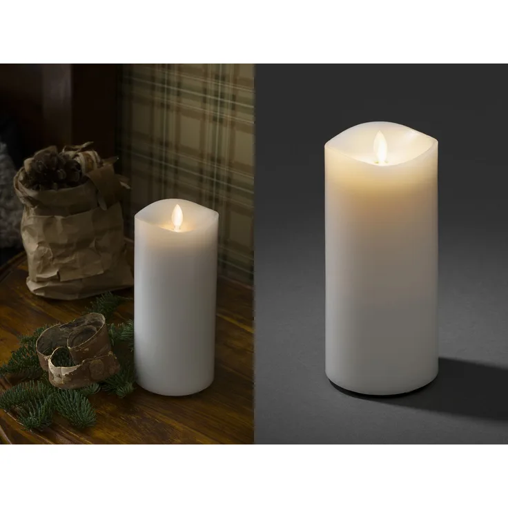LED Duftkerze mit 6h Timer, flackernd, Ø 9cm, Höhe 18cm, Batteriebetrieb