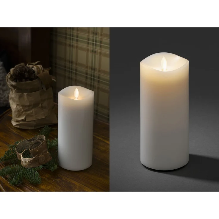 LED Duftkerze mit 6h Timer, flackernd, Ø 9cm, Höhe 18cm, Batteriebetrieb – Bild 1