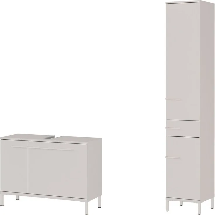 GERMANIA Badmöbel-Set Laurino, (2-St), mehrteiliges Set mit Waschbeckenunterschrank und Hochschrank