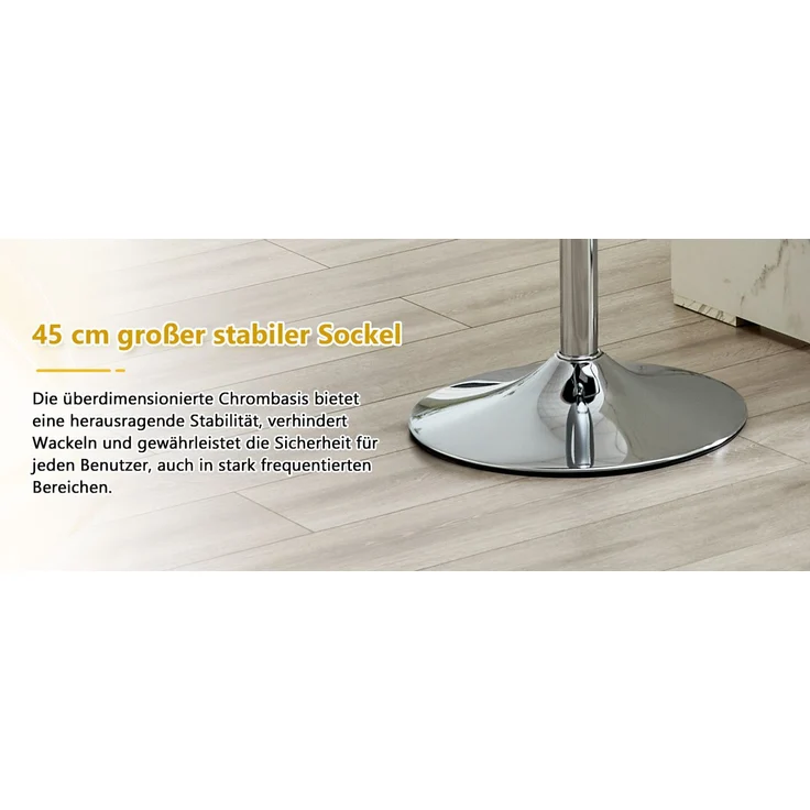 2er Set Barhocker mit Lehne Höhenverstellbar, 360° Drehbar Barstuhl mit großem Sockel & Fußstütze, Moderner Küchenhocker für Bar Küche Theke (Nur Stühle)--Schwarz--110x45x49.7cm--YOUDENOVA – Bild 9