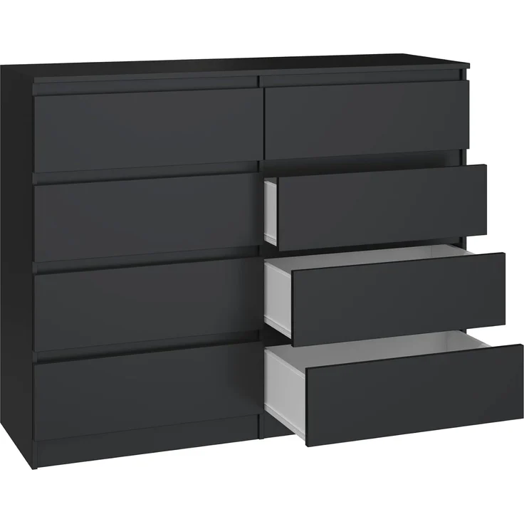 ibonto HOCHKOMMODE Schwarz 40x120x97cm (H 97 x T 40 x B 120 cm) – Bild 4