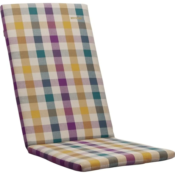 elGiga | Kettler Dessin 807 Polsterauflage - bunt kariert - Hochlehner 123 x 50 x 4 cm