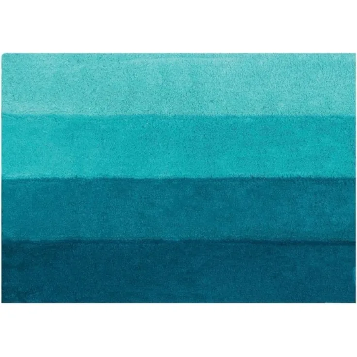 Spirella Badteppich Badematte Badvorleger Duschvorleger Mikrofaser Hochflor flauschig 55x65 cm – Türkis/Petrol