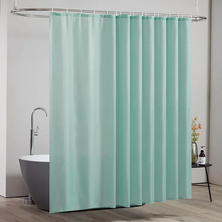 Furlinic Duschvorhang Überlänge Antibakteriell Wasserdicht 275x180cm Minzgrün – Bild 5