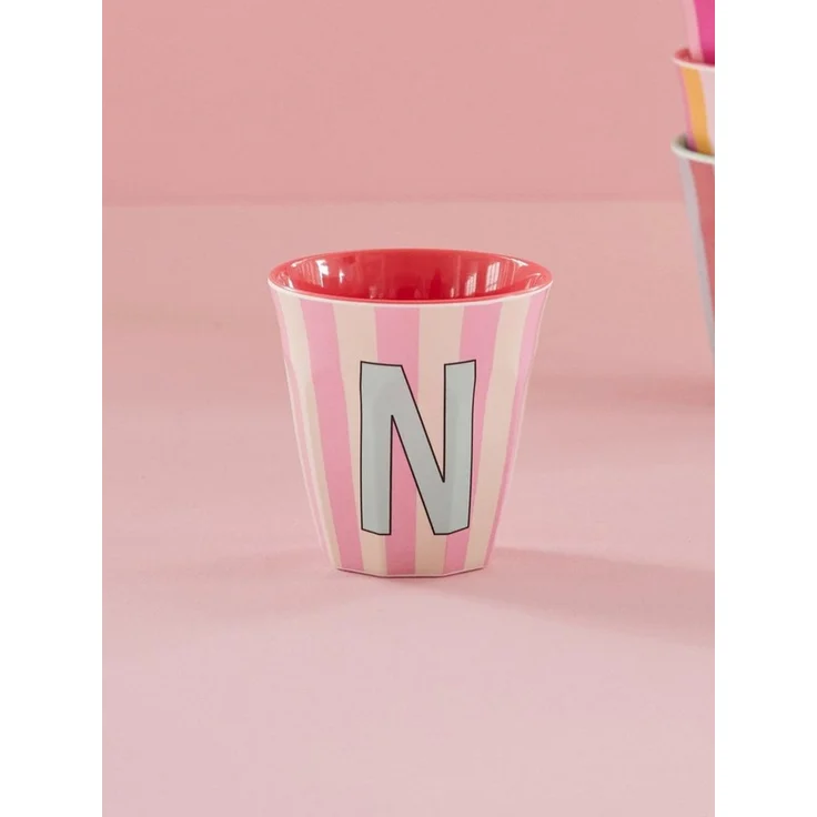 Rice Stripes Melamin Becher Buchstabe N – Bild 2