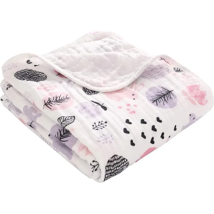 Musselin Babydecke Sommer für Babys Kinder dünne atmungsaktive Sommerdecke Puckdecke Baumwolle Mädchen Junge 110x150 cm