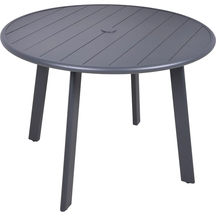 Gartentisch KEVIN - mit Schirmloch und Lochabdeckungen, Anthrazit, 101,5 x 101,5 x 72 cm, Aluminium | Terrassentisch Wetterfest Outdoor Tisch – Bild 1