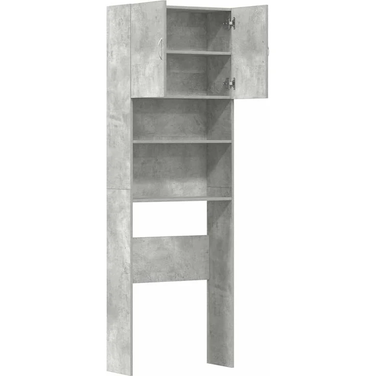vidaXL Waschmaschinenschrank Betongrau 64x24x190 cm Holzwerkstoff 859130 – Bild 5
