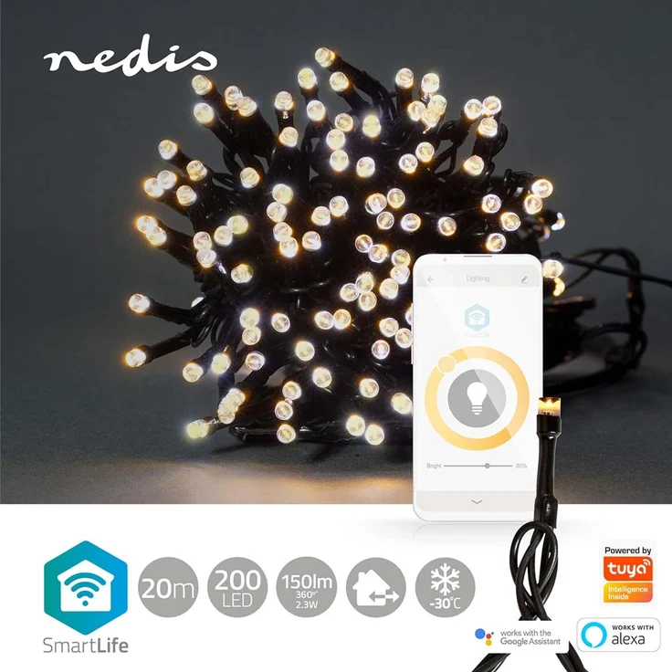 SmartLife Weihnachtsbeleuchtung | Schnur | Wi-Fi | Warmweiss | 200 LED's | 20.0 m | Android™ / IOS – Bild 2