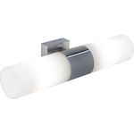 Nordlux Büro Wandleuchten Tangens Breite 31 Cm Chrom 2-flammig Zylinderförmig, Chrom, weiß, Glas, Metall, 17141029