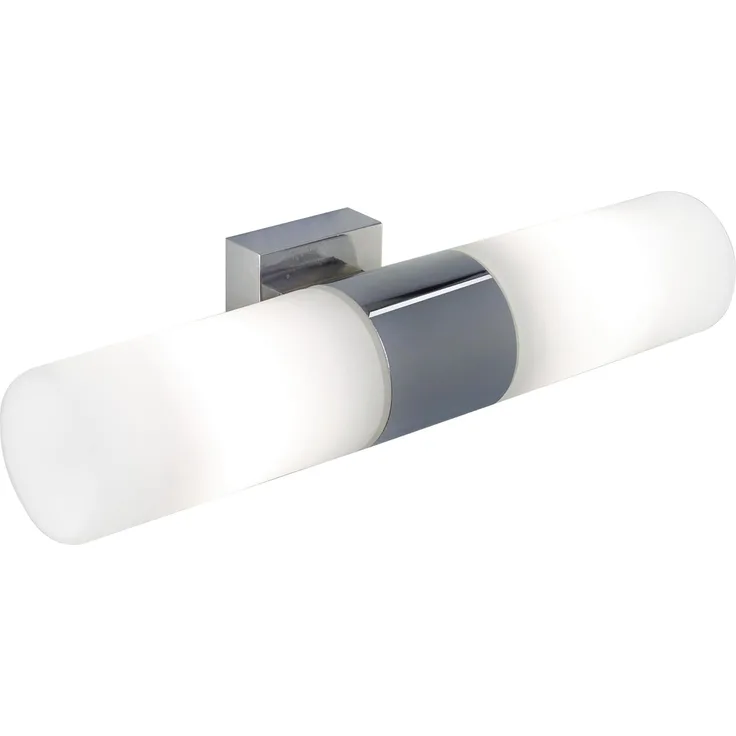 Nordlux Büro Wandleuchten Tangens Breite 31 Cm Chrom 2-flammig Zylinderförmig, Chrom, weiß, Glas, Metall, 17141029