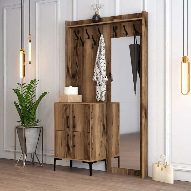 Skye Decor 'Berlin BC - Walnut' Garderobe, Walnuss, 120 x 200 x 35 cm – Bild 2