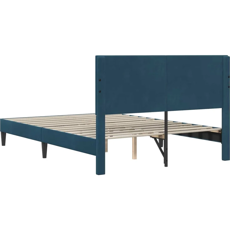 vidaXL Bettrahmen mit Kopfteil Blau 120 x 190 cm Samt 42027654 – Bild 6
