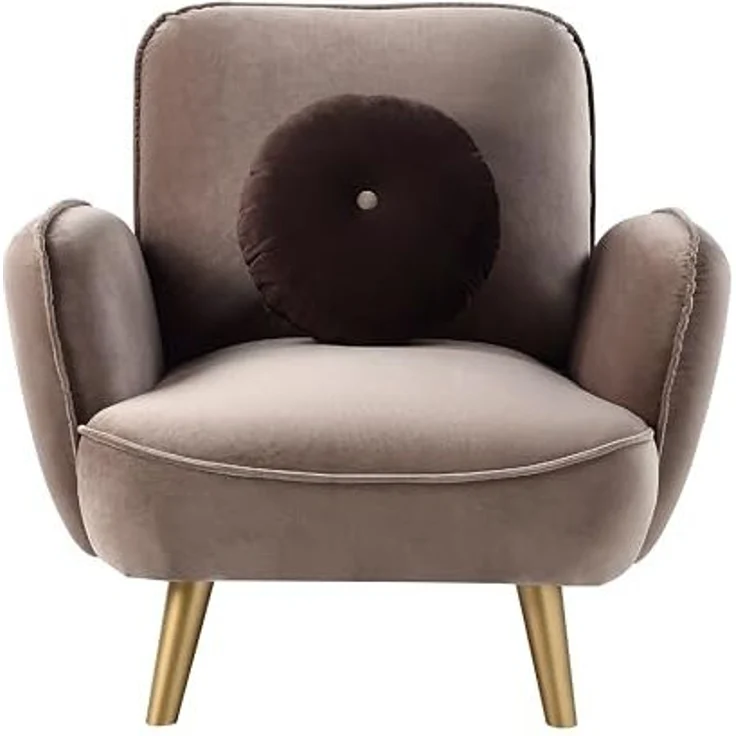 ATLANTIC home collection Sessel Ben, mit Welleunterfederung, inkl. Dekokissen und goldene Massivholzfüße – Bild 3