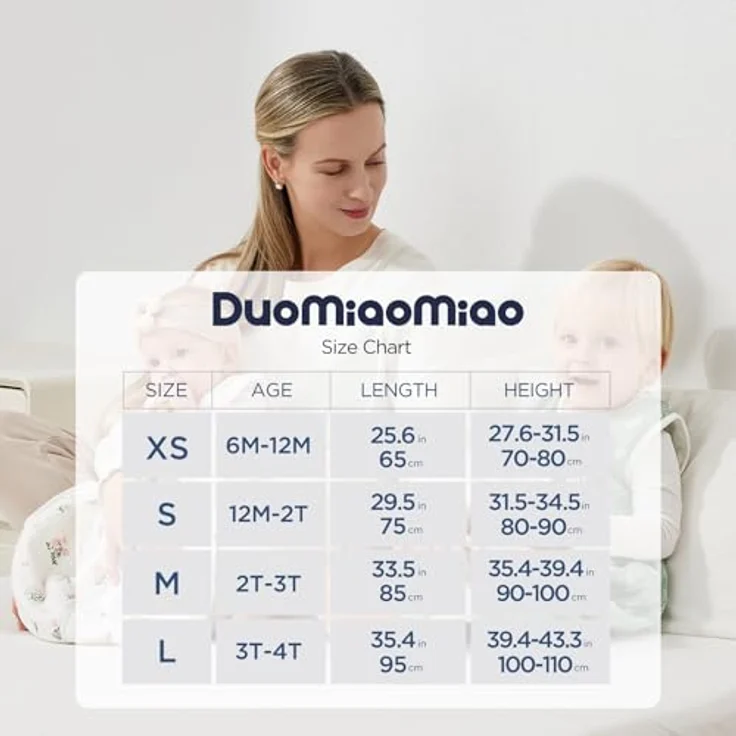 Duomiaomiao Baby Schlafsack mit füßen, Winter mit füßen,100% Baumwolle Schlafsack Baby, Baby Jungen 3.5 tog mit Schlafsack, Cartoon-Laub,Atmungsaktiv (90-100) – Bild 5