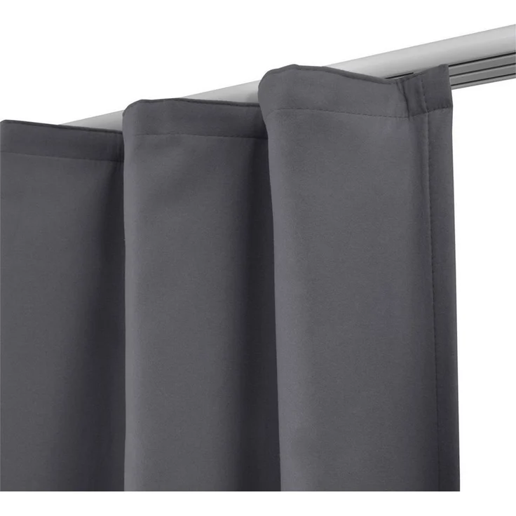 Beautissu Vorhang 2er Set Thermovorhang Gardine Anthrazit Amelie TK, 140x245cm, Vorhang isolierend Kälte- & Hitzeschutz Universalband Verdunkelnd – Bild 2