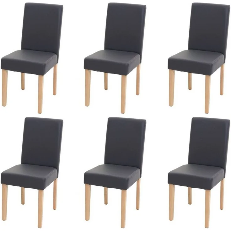 MCW Esszimmerstuhl Littau-6 (Set, 6 St), 6er-Set, Hohe Rückenlehne, Rutschfest durch Kunststoff-Bodenschoner