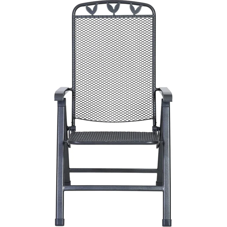 greemotion Klappstuhl Toulouse klappbar wetterfest verstellbar Gartenstuhl Balkonstuhl 58x108x64 cm eisengrau – Bild 4